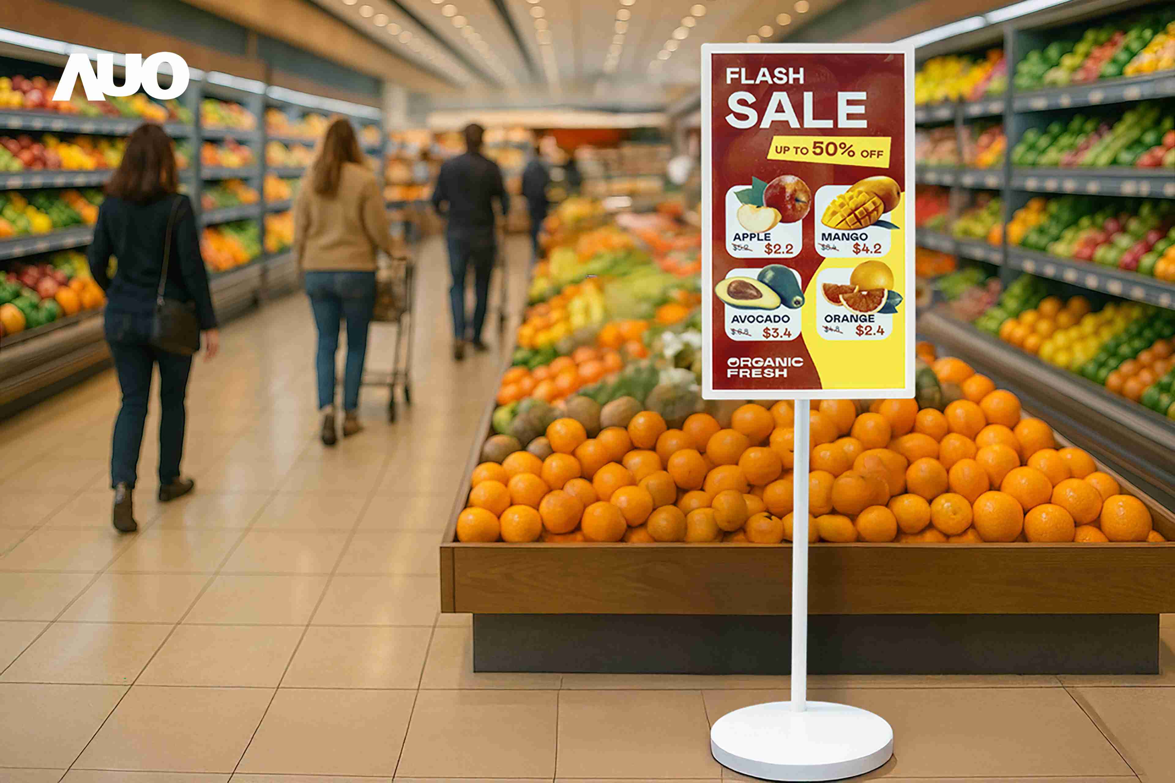 达擎首亮相低功耗、、、、全彩的〝aecoPost电子纸解决方案〞，，，仅在更新画面时需要微量的电力驱动，，无需布建电线的便捷设计，，使其可灵活应用、、随意置放，，并可透过云端或行动装置app，，轻松管理及排程广告内容，，，，晋升店头营销利器。。。。